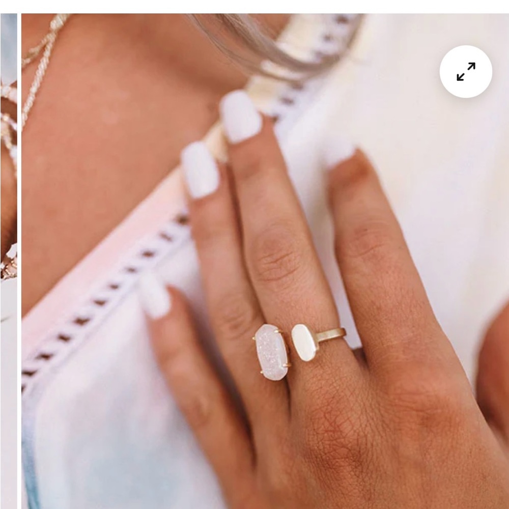 Kendra Scott Pryde Gold Open Ring-Iridescent Drusy
